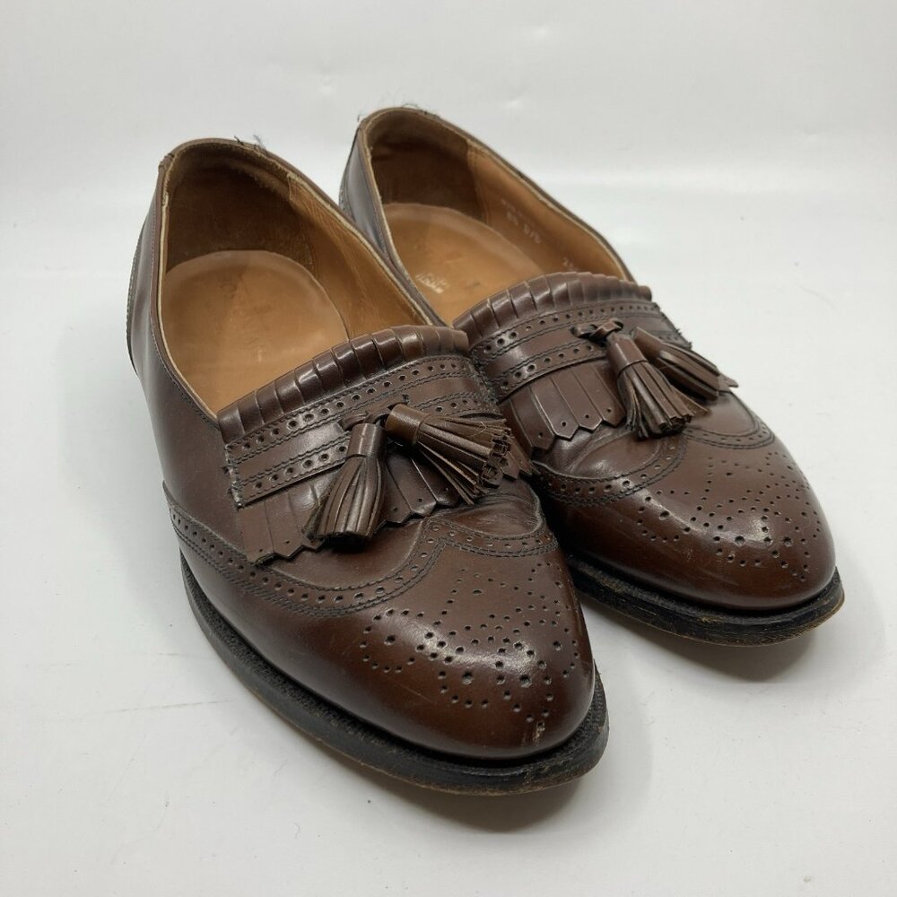 Bostonian Mens Brown Brogue Wingtip Tassel Kiltie Loafers 8.5 D/B